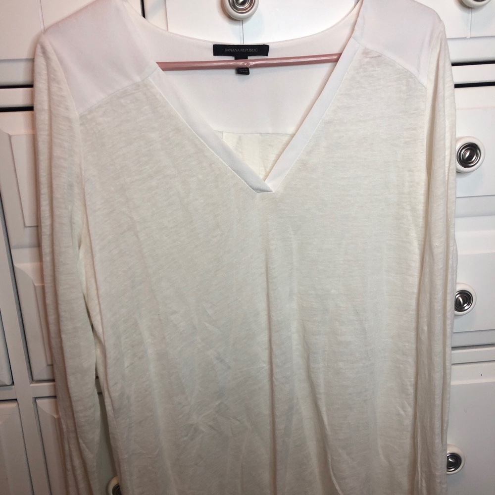 banana republic white blouse